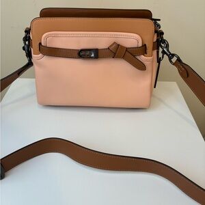 Coach Tate Carryall in Leather Colorblock Blush Crossbody